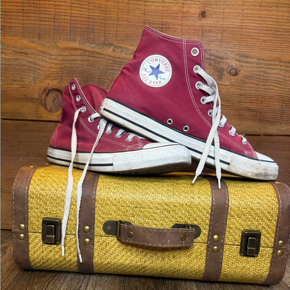 Vintage Converse Maroon High-Top Sneakers